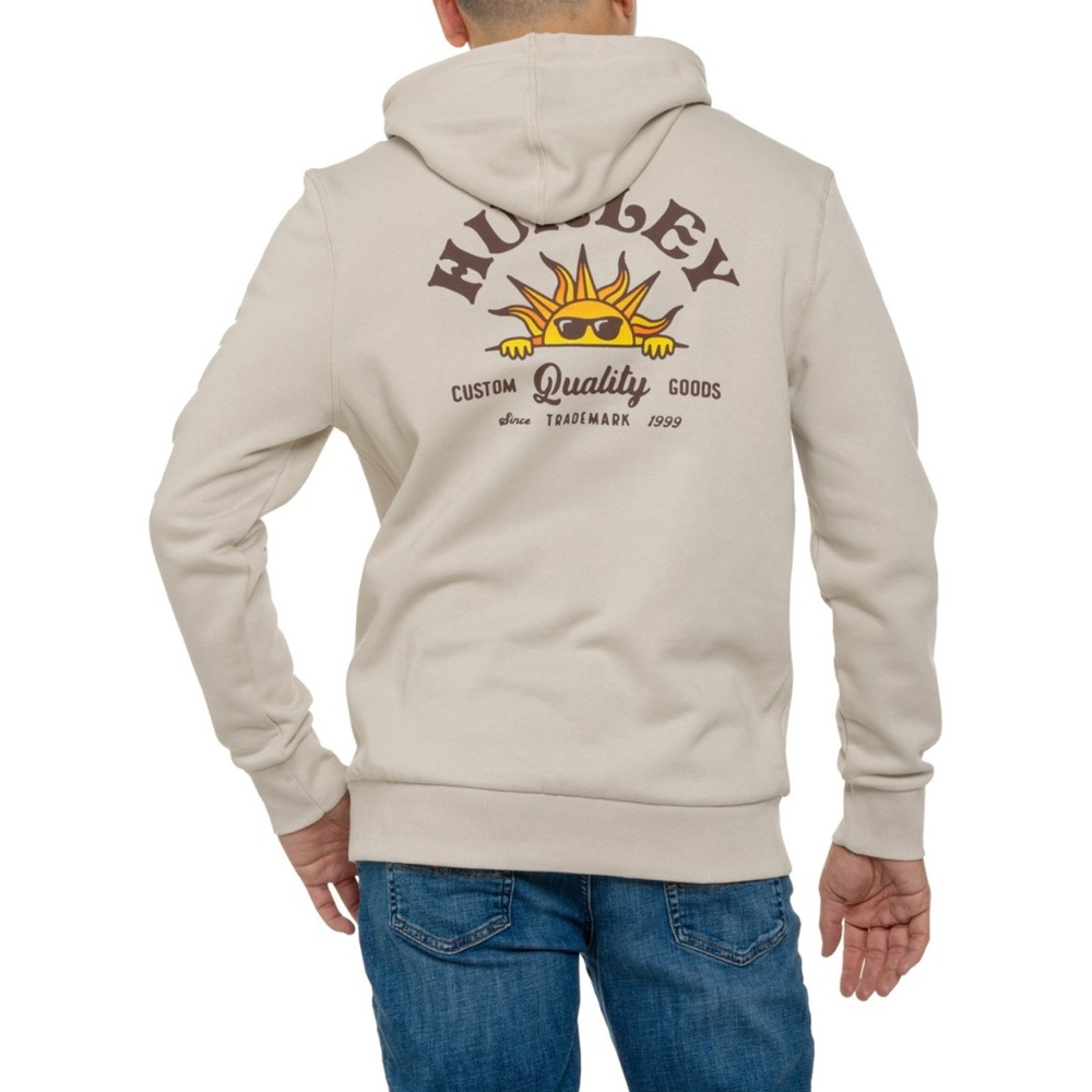 Hurley Hoodie Men’s Size‎ Medium Sweatshirt Pullover Light Tan Surfer Hippie